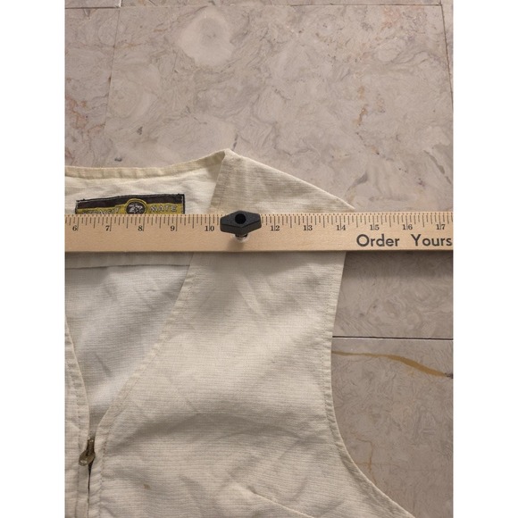 Vintage 1960s Straight Mate White Cotton Suede Hunting Shooting Vest Canada S - Picture 11 of 12